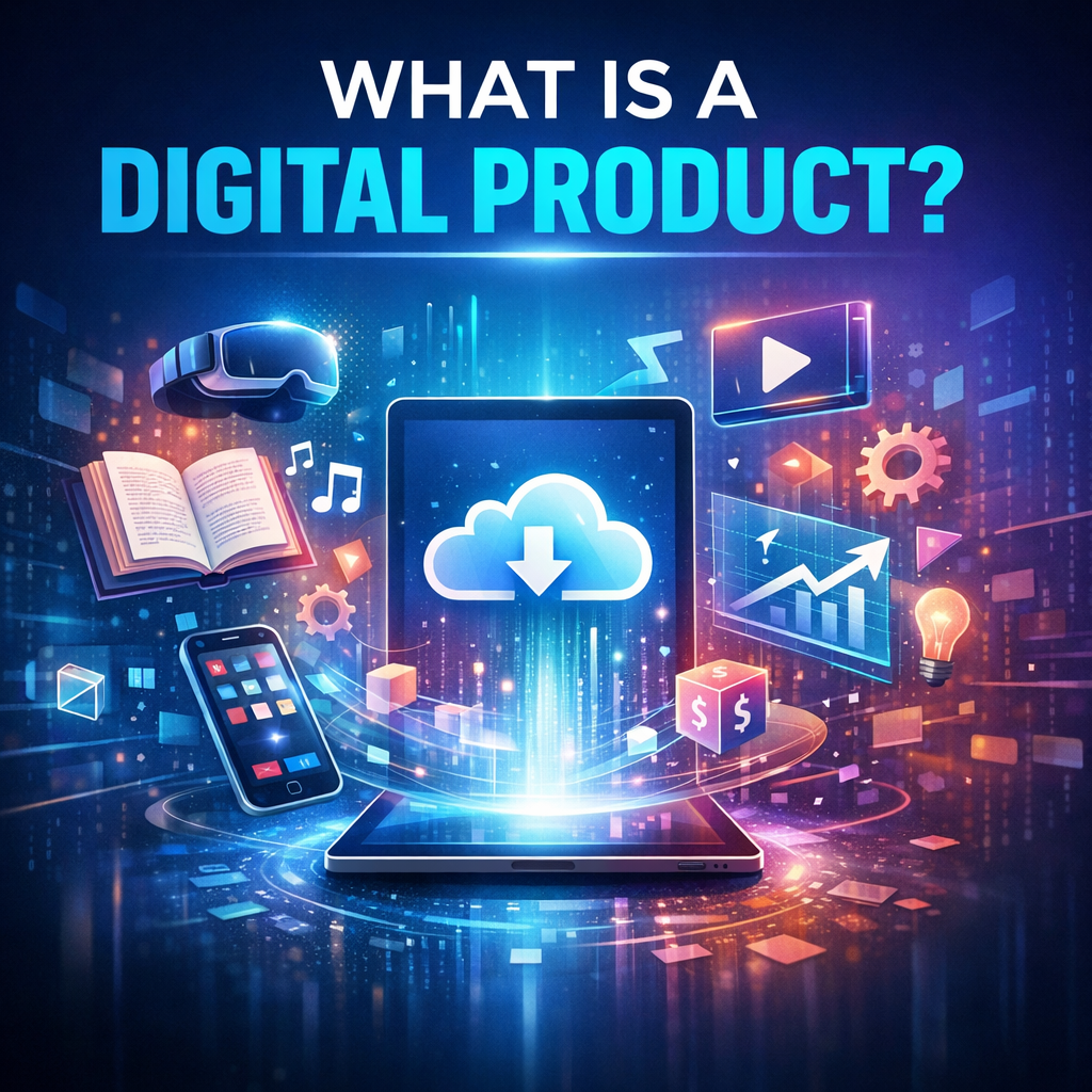 digital product examples on laptop including ebooks templates