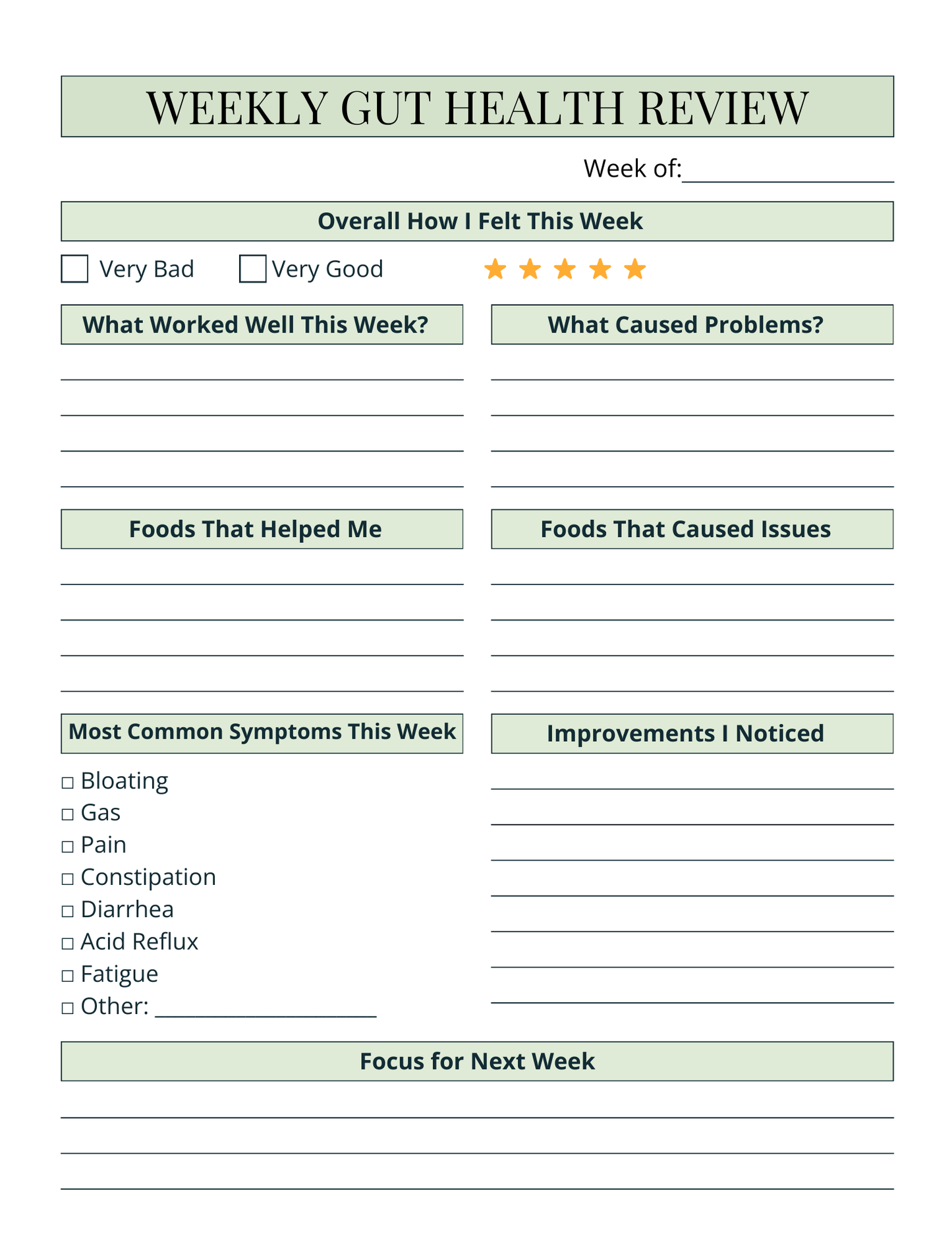Daily Gut Health & Nutrition Journal – Printable & Editable - SmartShopFinds