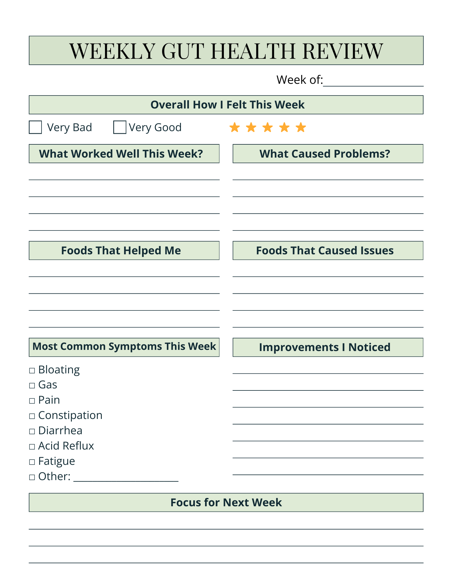 Daily Gut Health & Nutrition Journal – Printable & Editable - SmartShopFinds