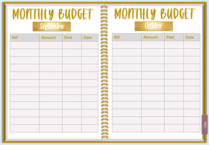 Gold & White Digital Planner • Undated • Hyperlinked • iPad GoodNotes
